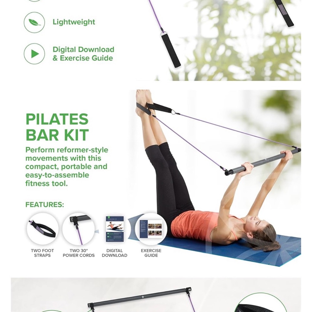 Portable Pilates Bar Kit with Resistance Bands